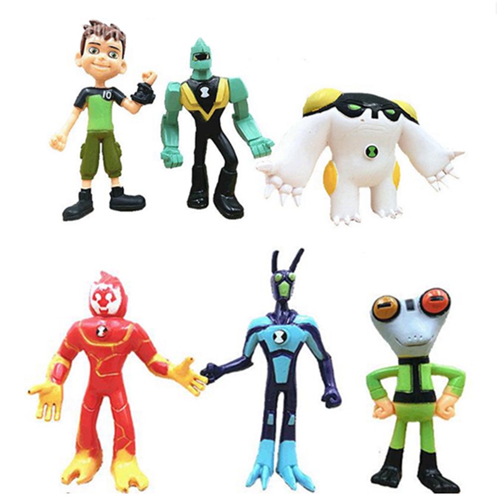 1 pcs Cartoon Alien Force Boy 10 PVC Model Omnitrix Four Arms Heatblast ...