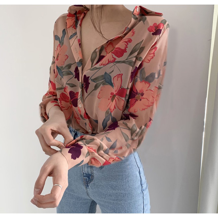 Printed chiffon blouse online