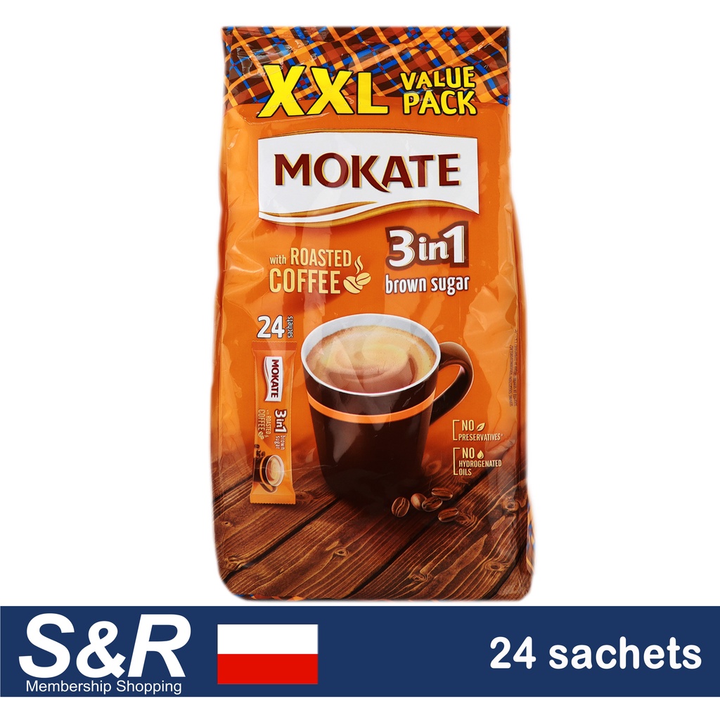 Mokate 3-in-1 Brown Sugar With Roasted Coffee XXL 24 Sachets | Shopee ...