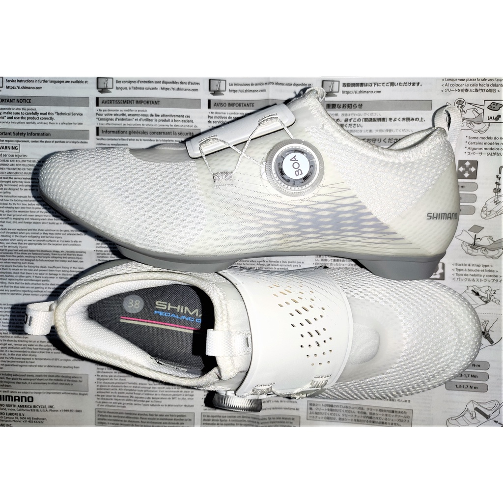 SHIMANO IC5 / IC500 Women Indoor Cycling Bike Shoes White Black or