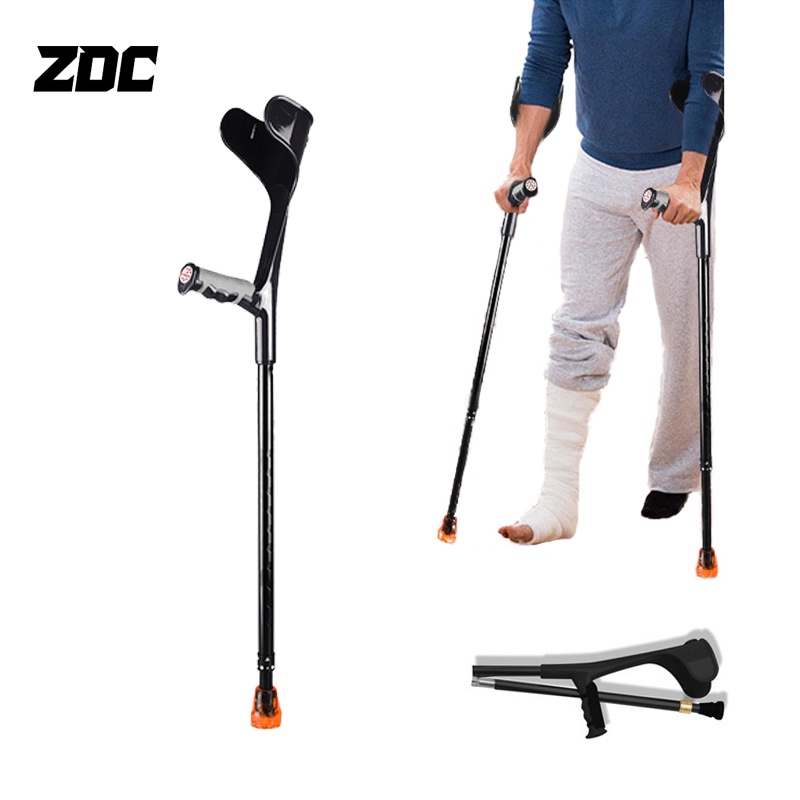 ZDC Outdoor Home Arm Crutches Folding Rehabilitation Armpit Crutches