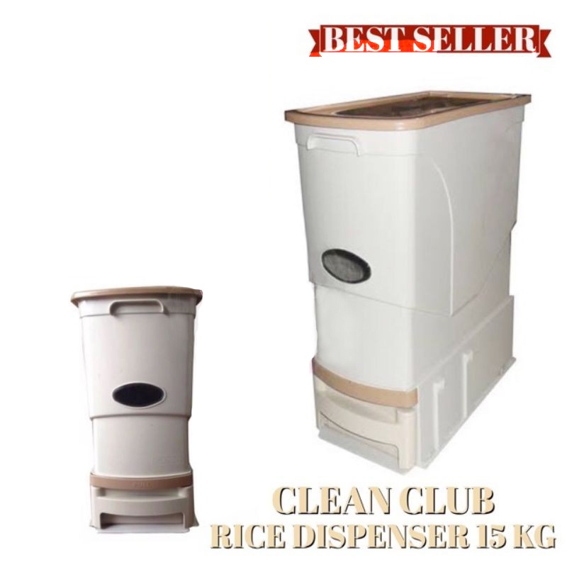 Clean Club 15Kg Table Top Rice Dispenser Keeper 1 Cup Pullout ...