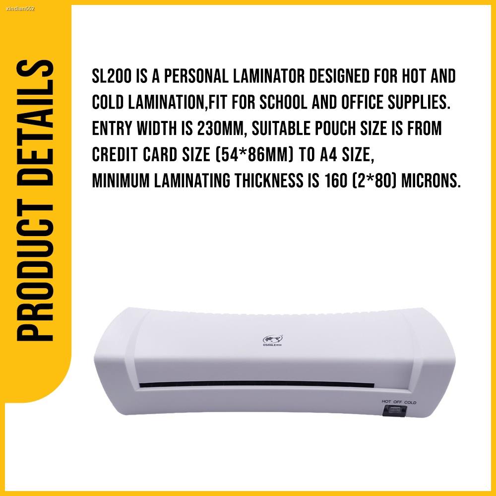 Officom Sl200 Hot And Cold Laminating Machine A4 Size With Two Roller