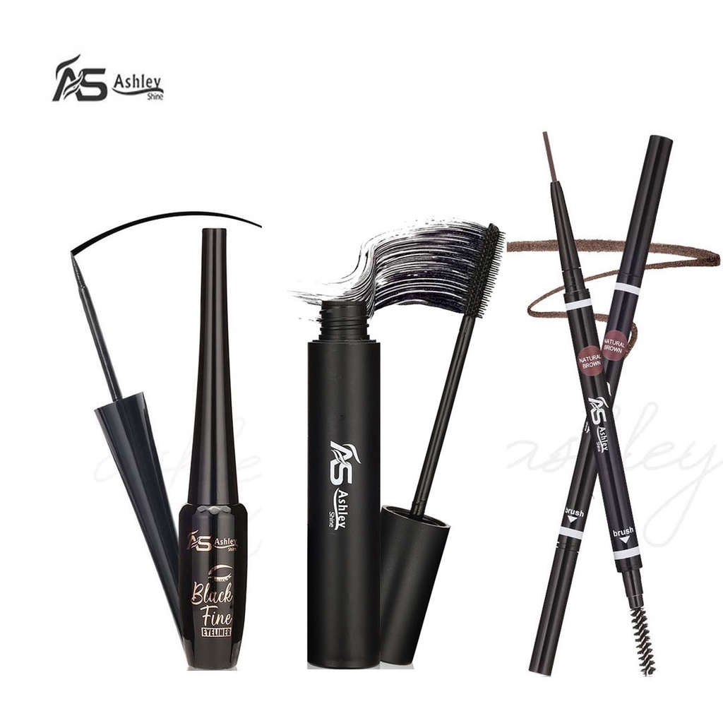 Ashley Shine Eyeliner Mascara Eyebrow Pencil Eye Makeup Set As5115as6085as5103 Shopee 