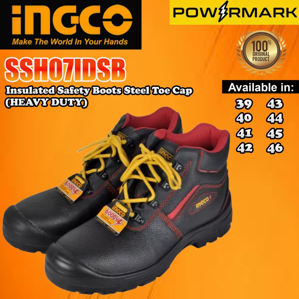 INGCO SSH07IDSB Insulated Safety Boots Steel Toe Cap (HEAVY DUTY) [POWERMARK IHT] Shopee