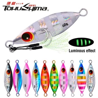 Fishing Jig Lure 20g/30g/40g/60g Deep Sea Fishing Lure Slow Jigging  Artificial Lures with Double Fish Hook Slow Clamp