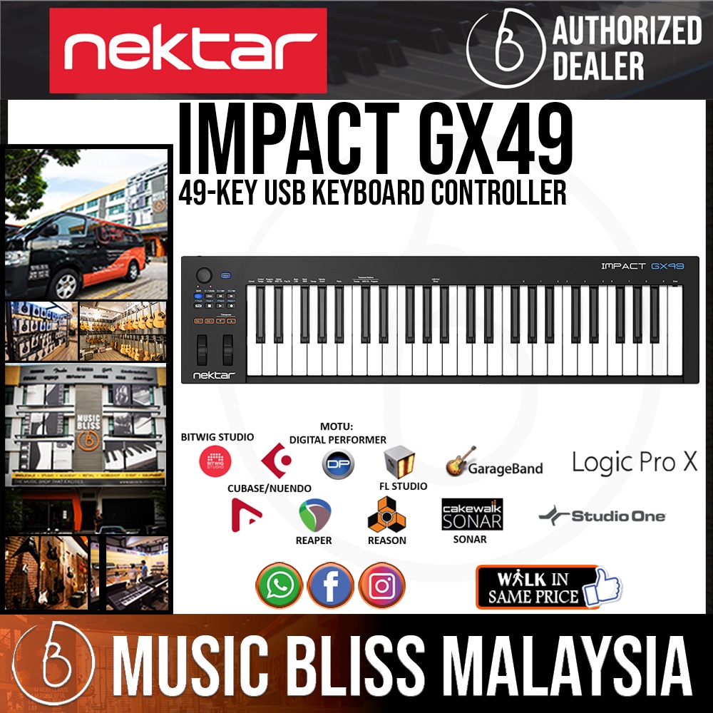 Nektar Impact GX49 49 Key Full Sized Synth Velocity Sensitive Keyboard