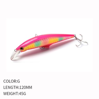 1pc 120mm 45grams Long Shot Sinking Minnow Fishing Lure Sea