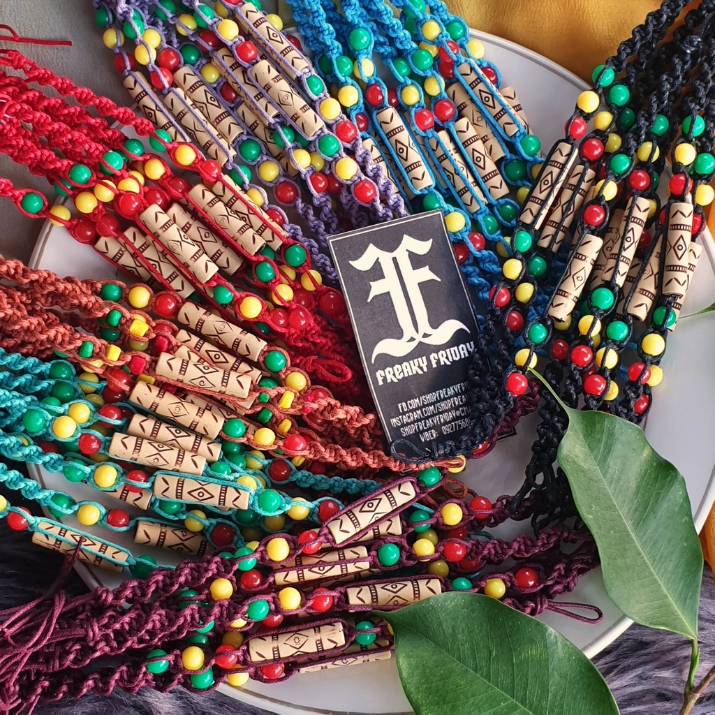 (G) Candy Bead Anklet Bracelet Beach Jamaican Island Chic Rasta Boho ...