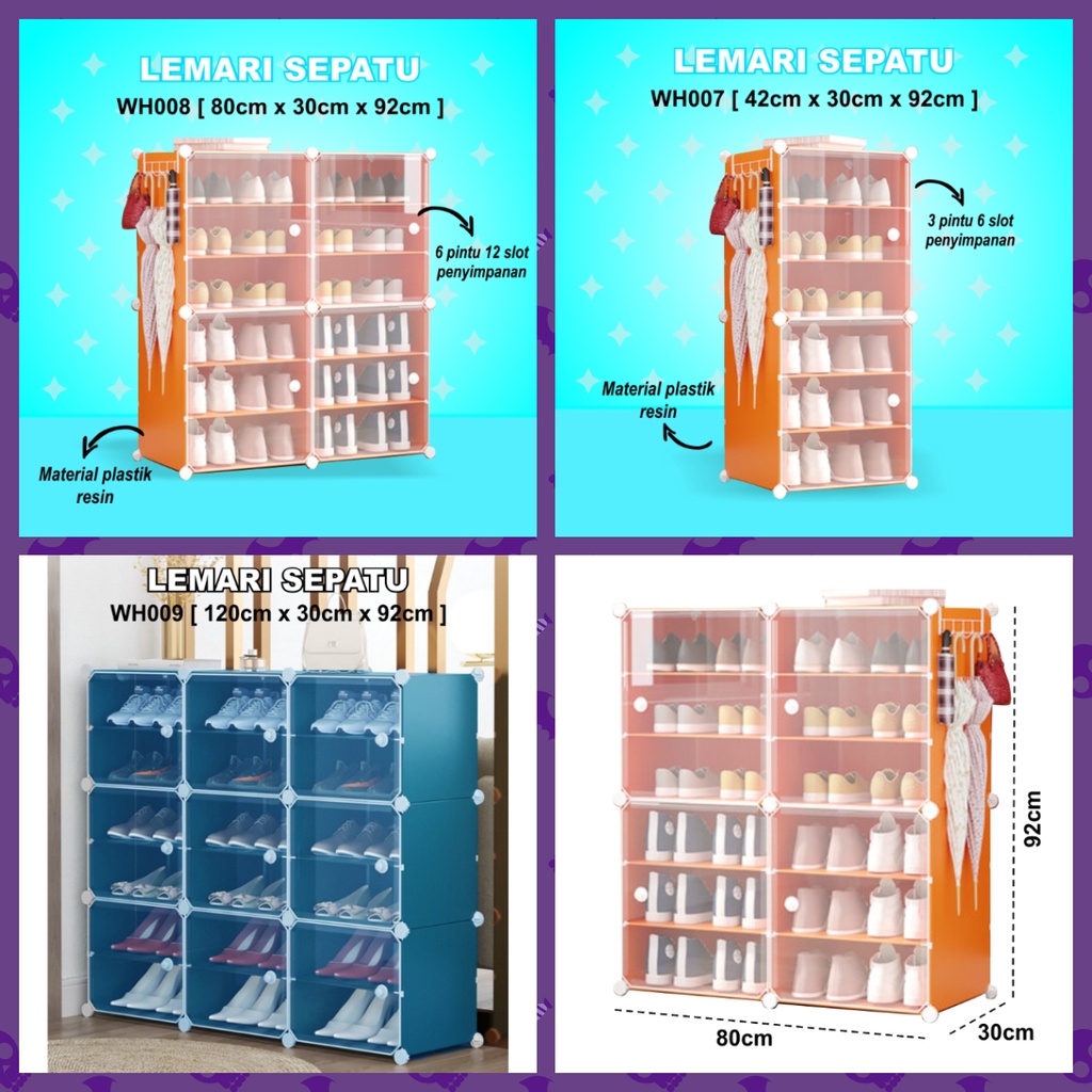 WH Anti-Dust Shoe Rack Layer Thick Plastic Shoe Rack Multi-Purpose ...