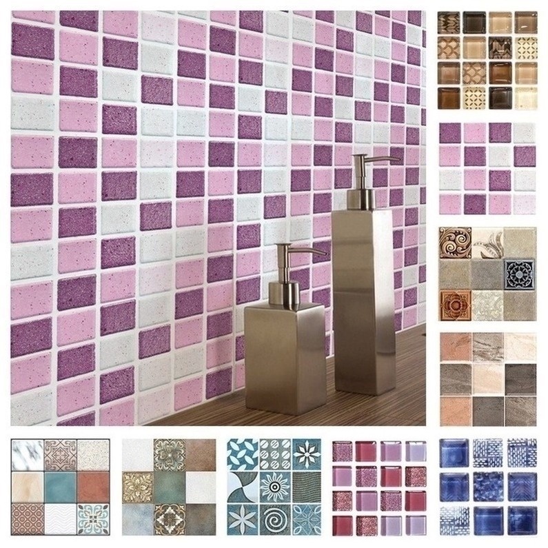 Crystal Waterproof Self Adhesive 3D Mosaic Wall Decal Wall Sticker ...