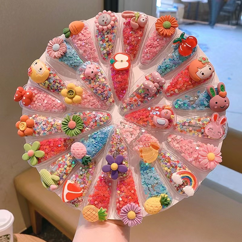 5/pcs Cute fruit shaped hair clips for kids baby clip headdress Side