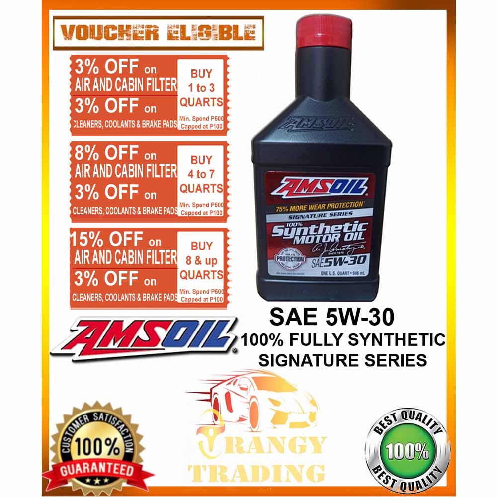 AMSOIL SAE 5W-30 Fully Synthetic Motor Oil ( Signature Series ) ( 5W30 ...