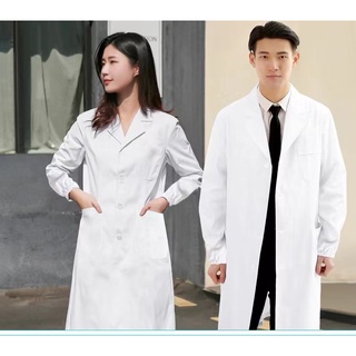 (COD)Lab Coat Long Sleeve Lab Coat White White Coat lab gown white ...