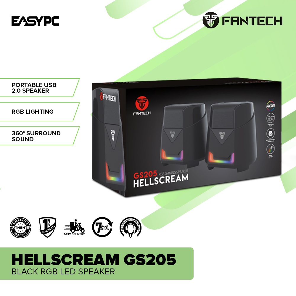 Fantech Hellscream GS205 USB2.0 Speaker| Black| RGB LED| 360° Surround ...