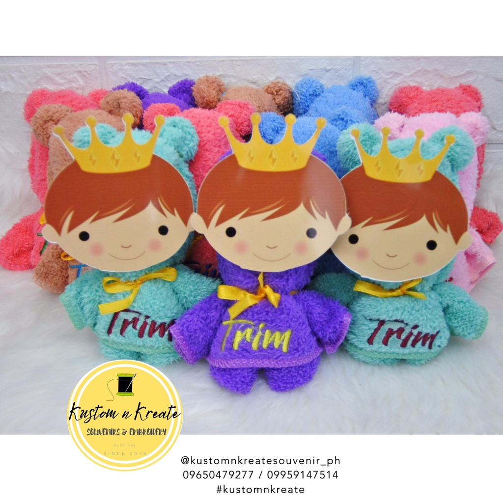 Prince Towel Souvenirs Giveaways Personalized Birthday Baptism Shopee