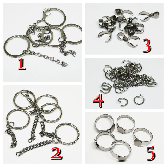 304 STAINLESS STEEL METAL FINDINGS KEYCHAIN RING JUMPRINGS PENDANT BAIL ...