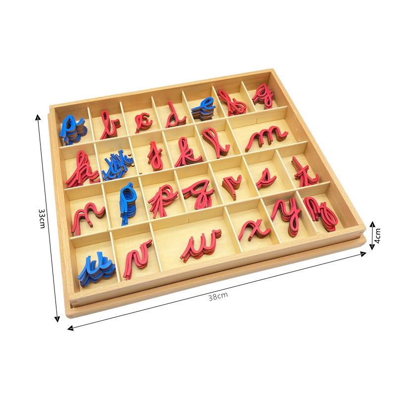 Treeyear Montessori Wooden Movable Cursive Alphabet with Box Preschool ...