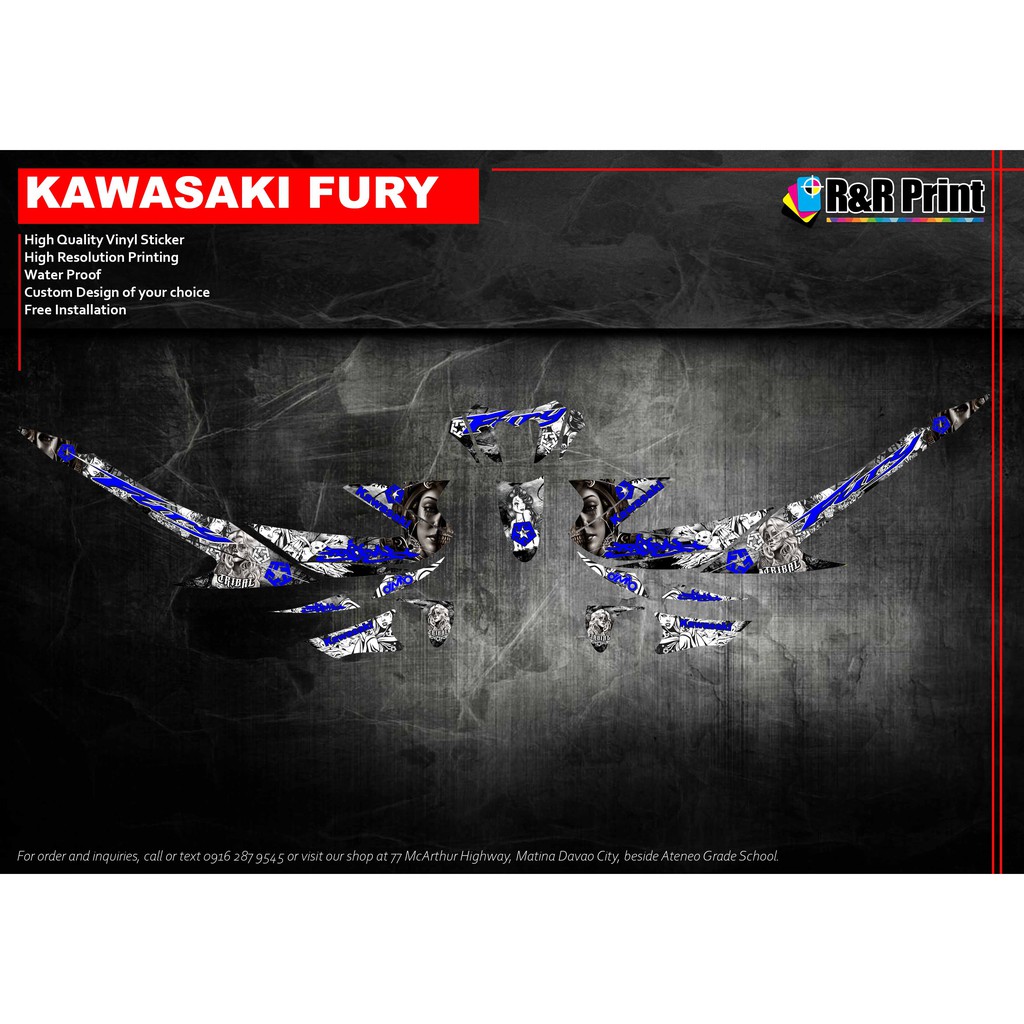 Kawasaki Fury 125 Decals Sticker