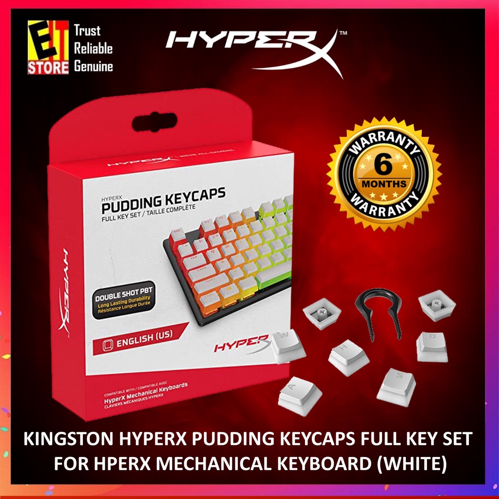 HYPERX PUDDING PBT KEYCAPS FULL KEY SET WHITE FOR HYPERX MECHANICAL