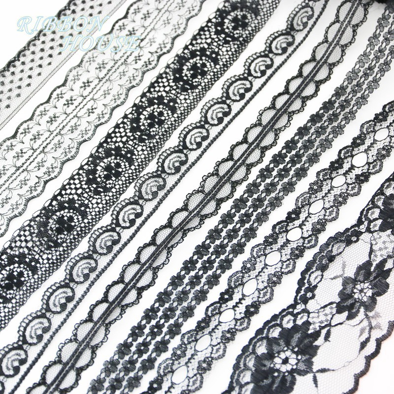 (10 Yards/roll) Black Lace Fabric Webbing Decoration Lovely Gift ...