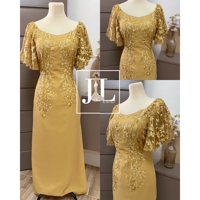 Matte gold gown hotsell