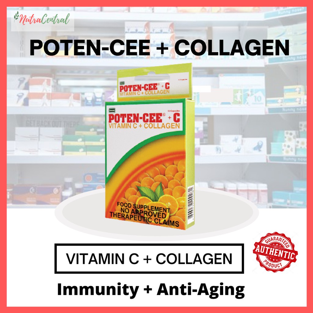 (COD) poten cee POTEN-CEE + C Ascorbic Acid with Collagen 10s | Vitamin ...