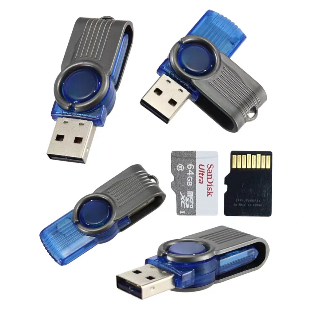 Mini USB 2.0 micro-SD Memory Card Reader High Speed Rotate Adapter USB