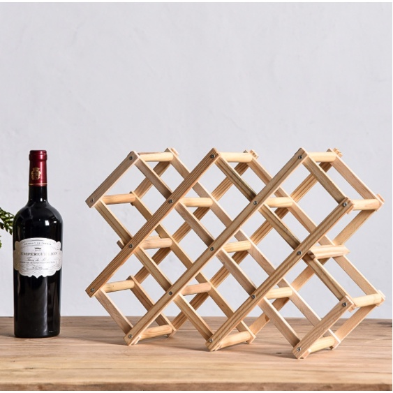 Wine Rack Foldable Wooden Wine Rack Wine Rack Holds Red Wine/Champagne ...