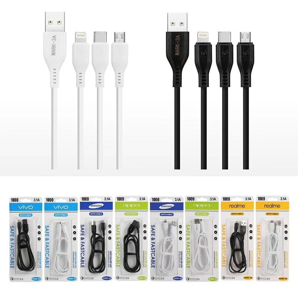 Universal Brands Charger Data Cable V8 Micro USB Type C for All Android ...