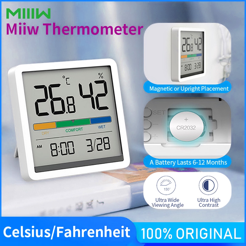 MIIIW Comfort Temperature and Humidity Clock Digital Hygrometer Alarm