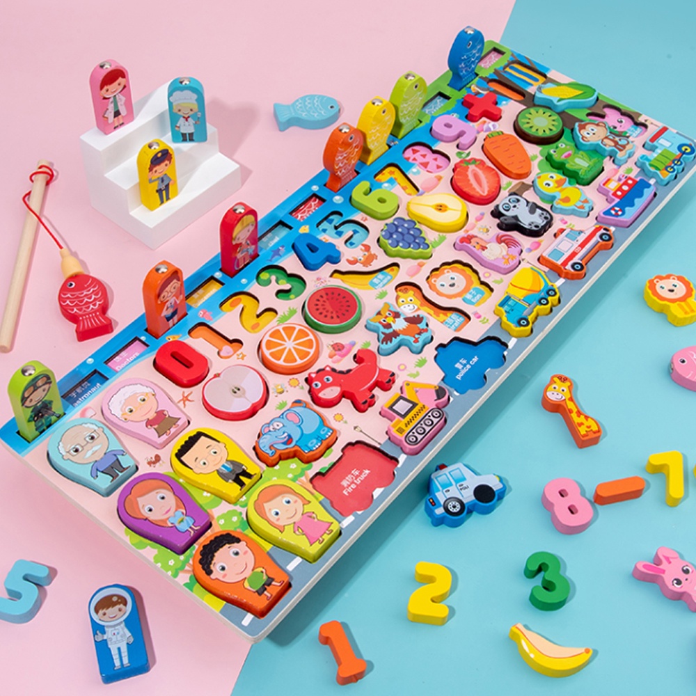 Montessori Educational Toys Wooden Puzzles Board Early Learning Toys 3D