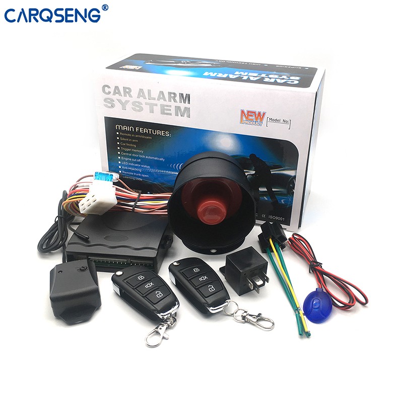 CARQSENG K16 12V Car Alarm Security System Remote Central Lock Anti