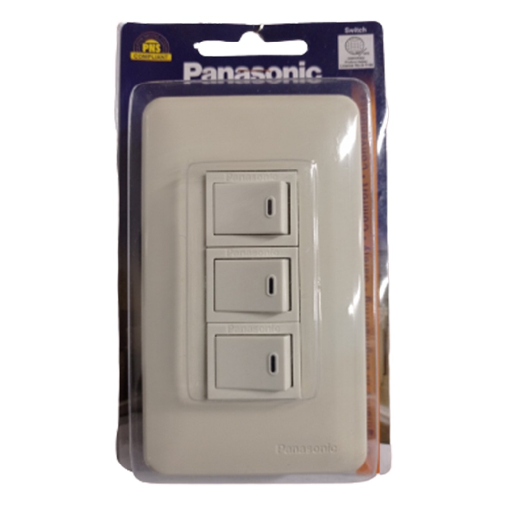 Panasonic Switch 1-Pole with Plate 3 Outlets WN-5001/6203 | Shopee ...