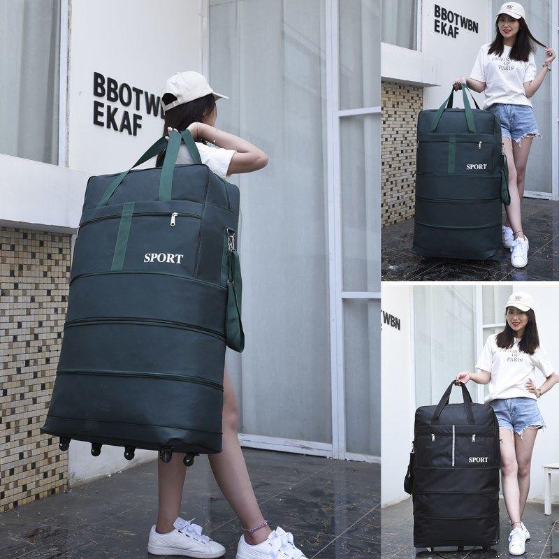 Wheeled luggage bag large capacity suitcase women moving luggage bag  folding travel bag