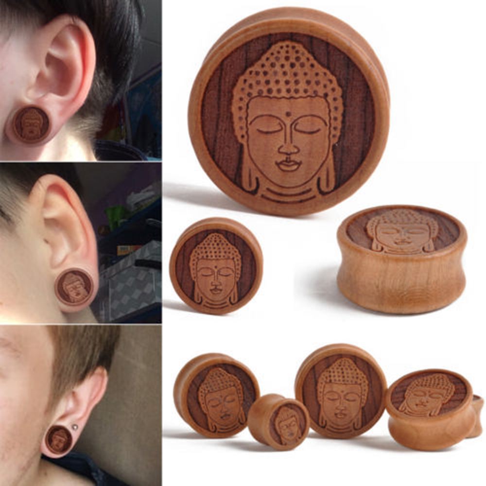 Organic Wood Ear Gauges Ear Plugs Flesh Tunnels Earring | Shopee