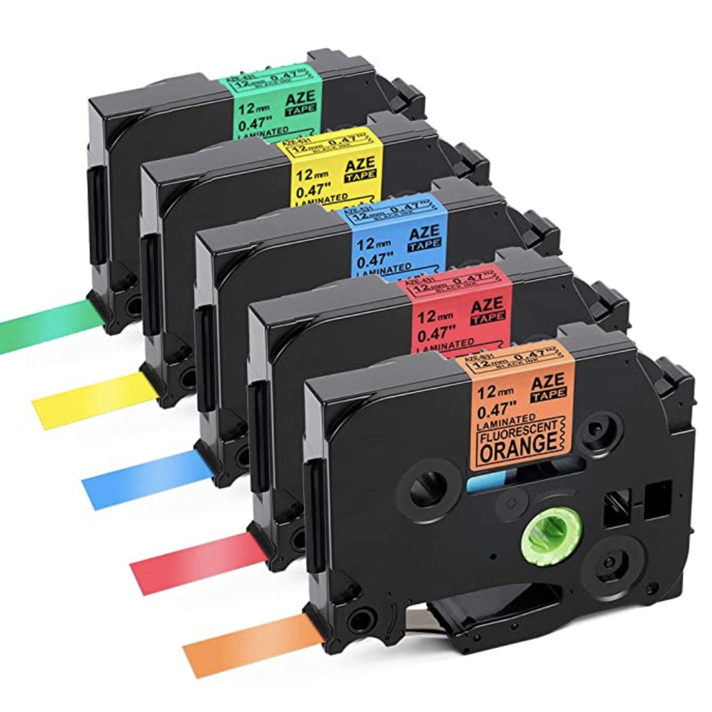 Compatible Label Tape 12mm for Brother Label Maker TZE series, Refill