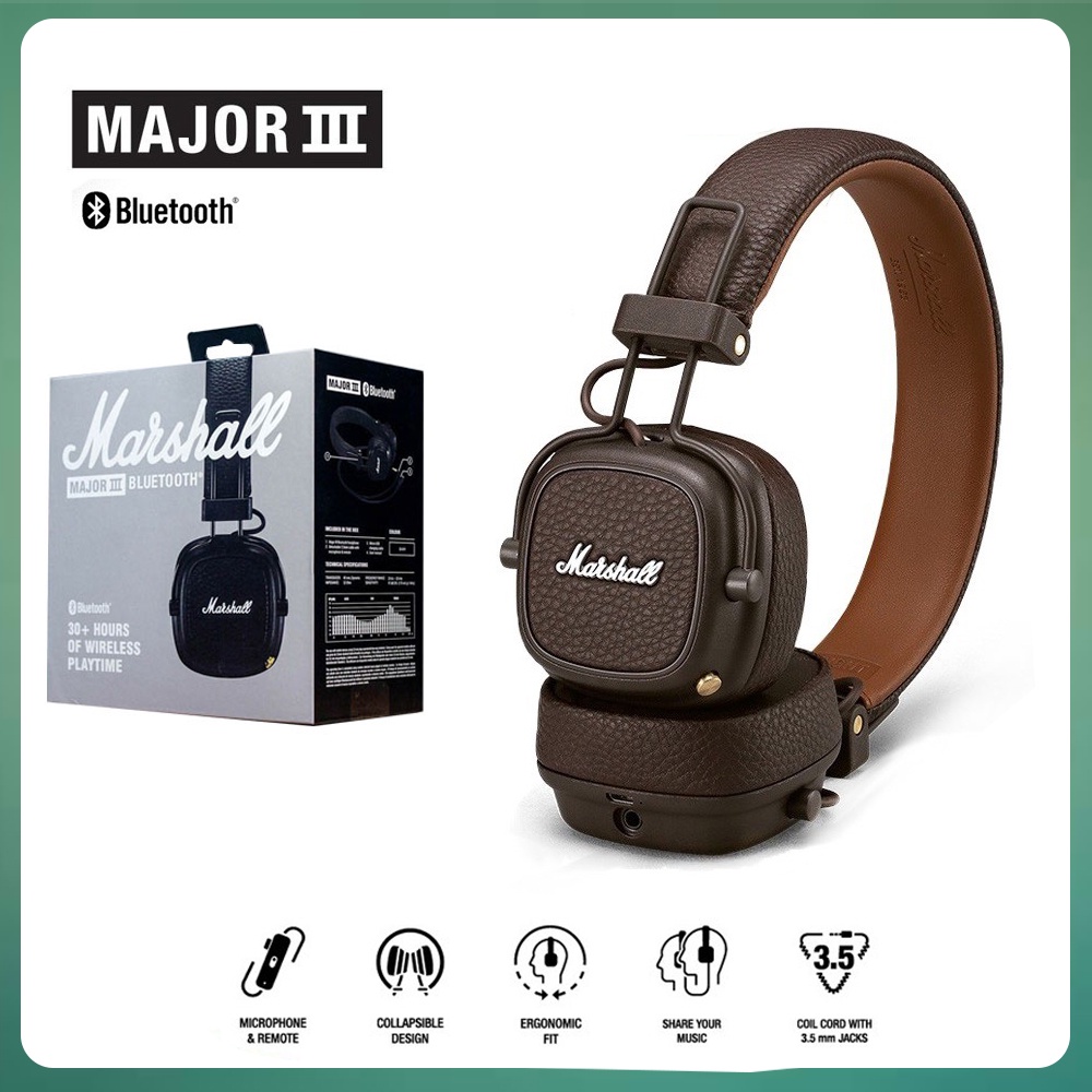 Marshall Major III Wireless Bluetooth Headphones Noise Cancelling HIFI  Music Earphone Gaming Headset | Shopee Philippines