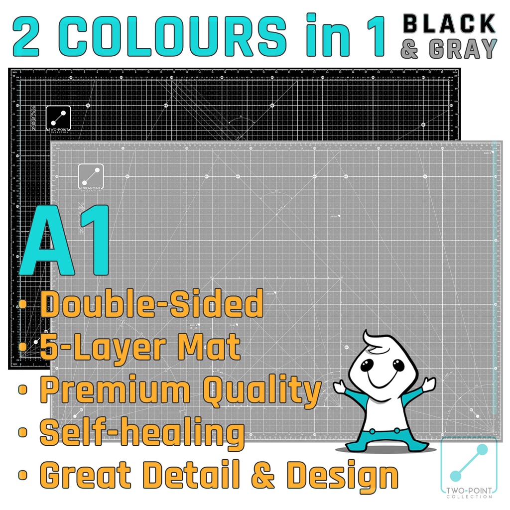 A1 Cutting Mat (90 x 60 cm / 36 x 24 in) 5Layer SelfHealing Dual