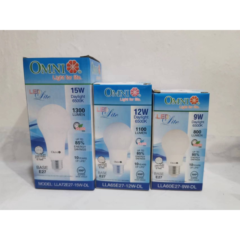 LED Light Bulb Omni Light Bulb LLA60 E27 9W 12W 15W Shopee