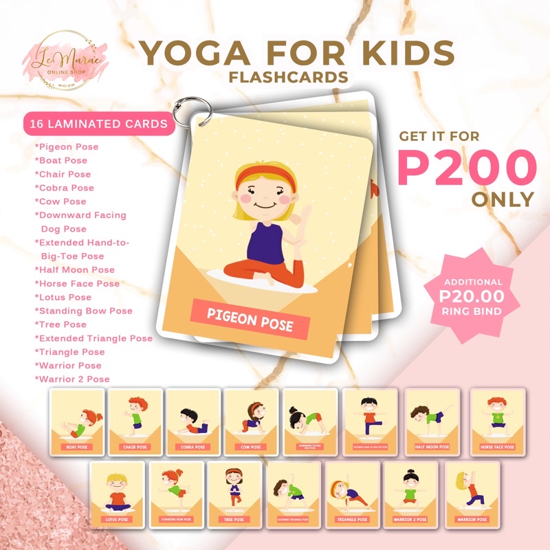 YOGA FOR KIDS FLASHCARDS Interactive Educational Activity Flashcards ...
