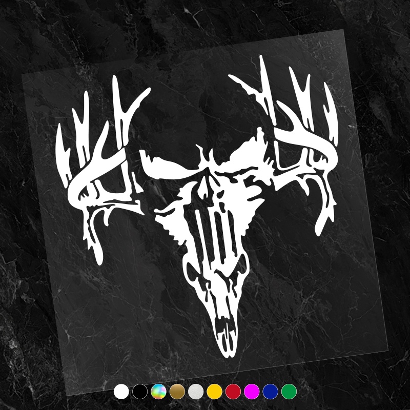 Creative Antler Car Stickers Deer Skull Waterproof Vinyl Decal for Car ...