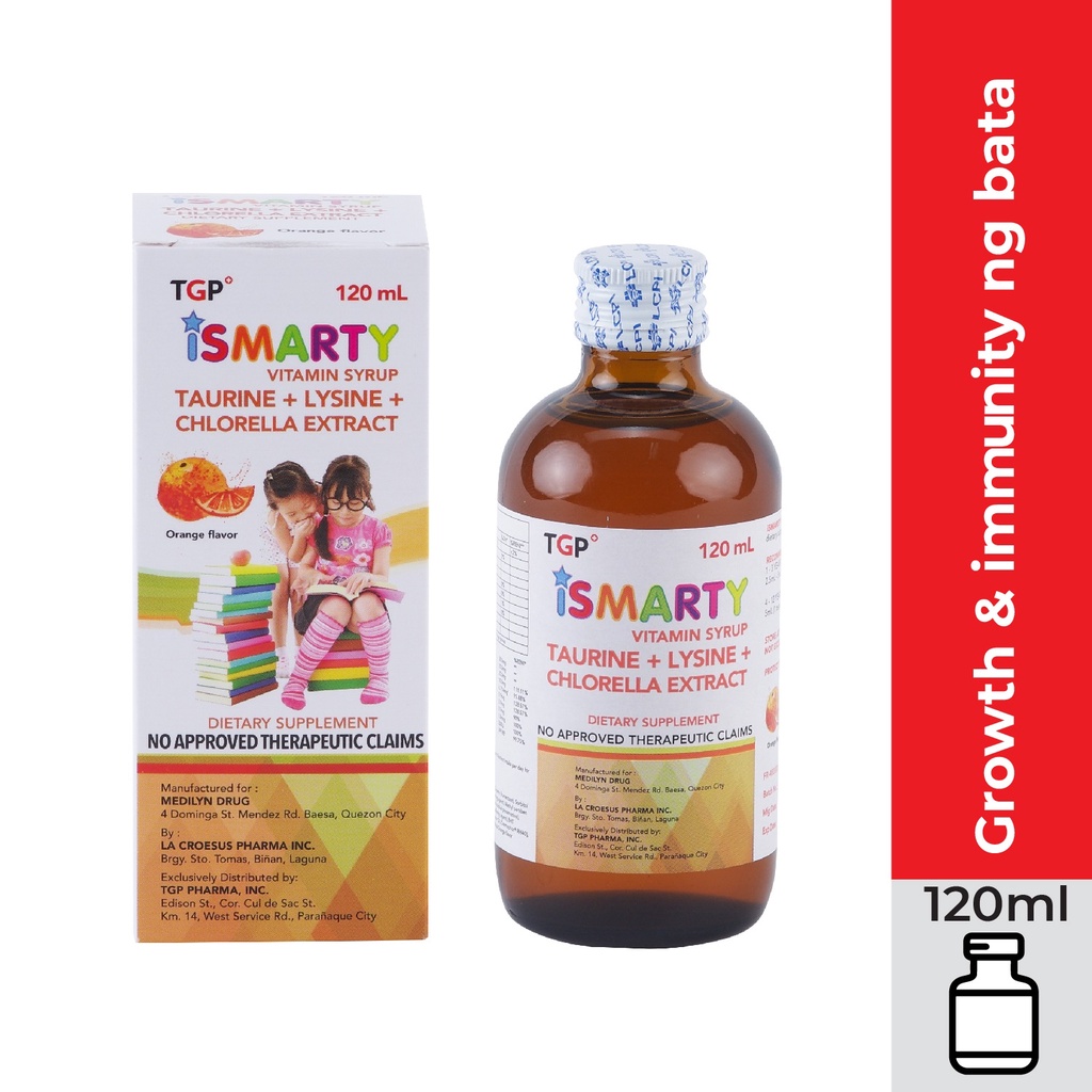 TGP iSMARTY Multivitamins + Lysine +Taurine + CGF Syrup 120ml bottle