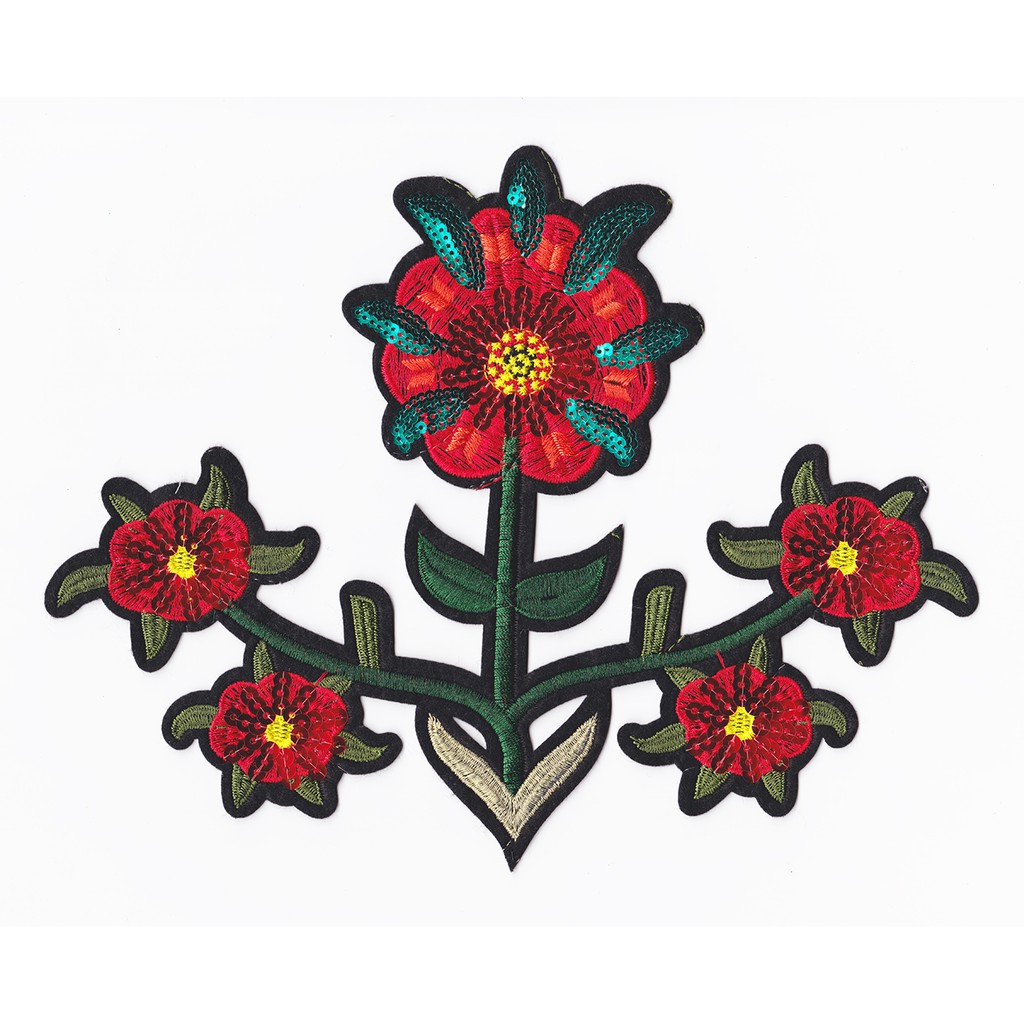 Iron Patch Flower 23x18Cm Patches Not Custom Embroidery Patch | Shopee ...