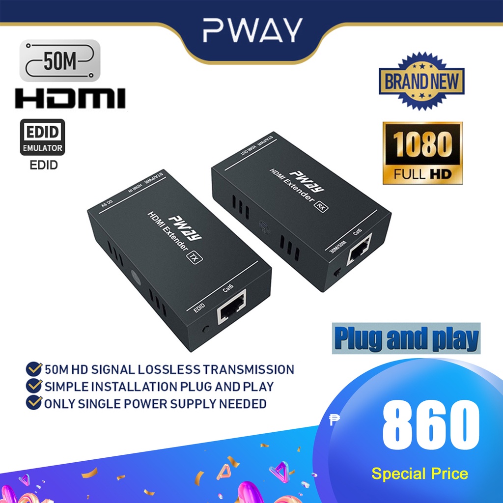 RRDWQ-HDMI Extender Over Cat5e Cable, 60m RJ45 To HDMI