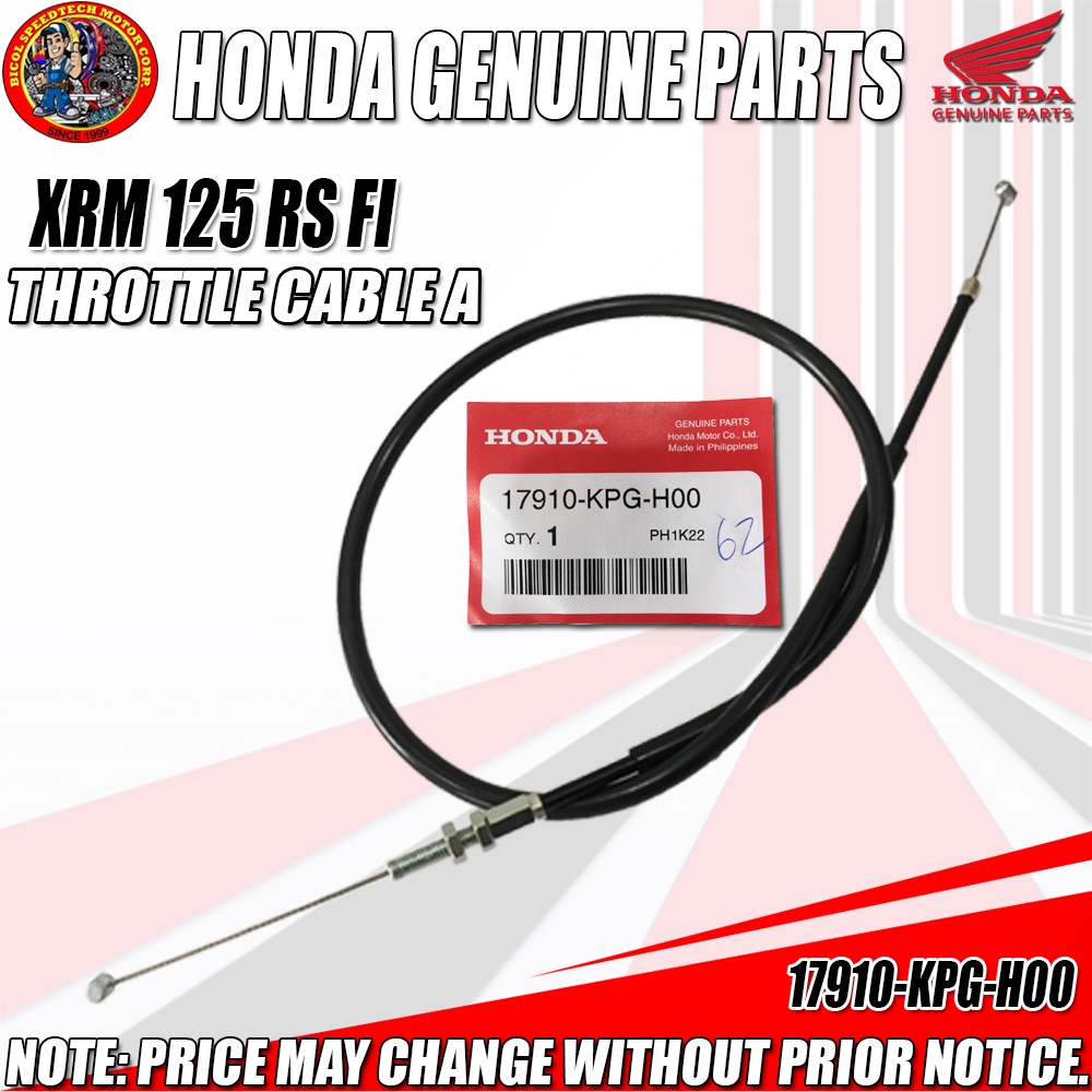 XRM 125 RS FI THROTTLE CABLE A (HPI) (Genuine 17910KPGH00) Shopee Philippines