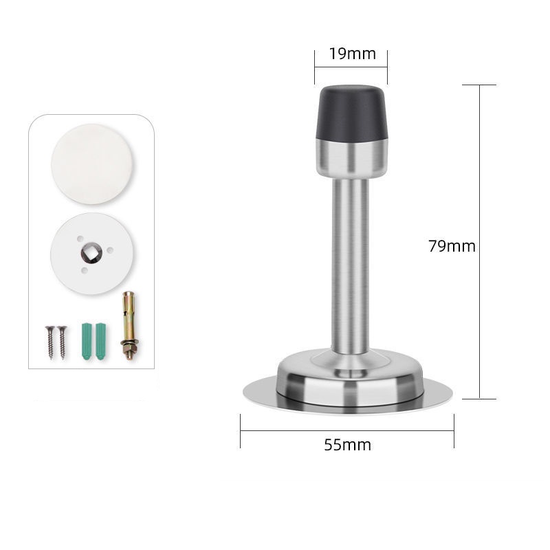 thumbnail image 2 of 28mm Rubber Door Stop – Floor/Wall Mounted – Protector With Screws – 2/8/30 Pack Options 2 of 5