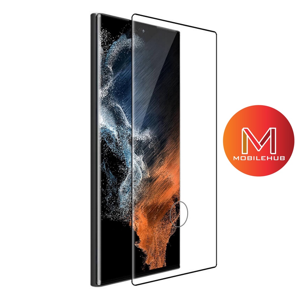 Samsung S22 Ultra 5D Full Screen Tempered Glass Screen Protector (Black ...
