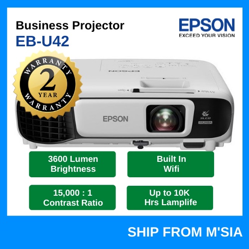 Epson EB-U42 3600 Lumens WUXGA 3LCD Built In WiFi / Wireless