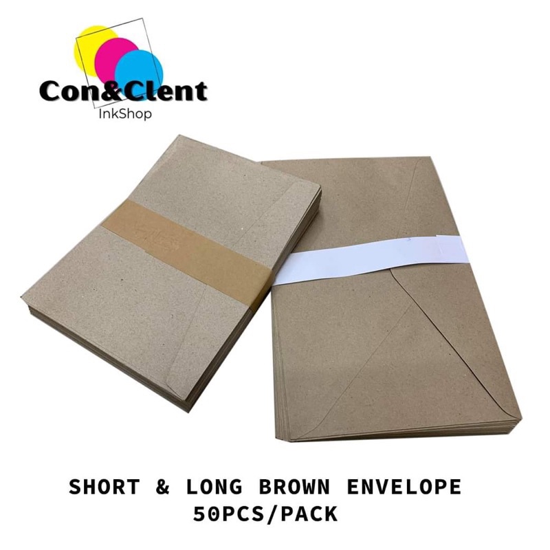 Brown Envelope Short/long 50pcs per pack or Plastic envelope 25pcs/pack ...